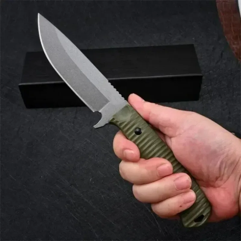 

BM 539 Straight Knife with sheath Green G10 Handle edc multitool knives utility kitchen cutting outdoor Camping pocket knife
