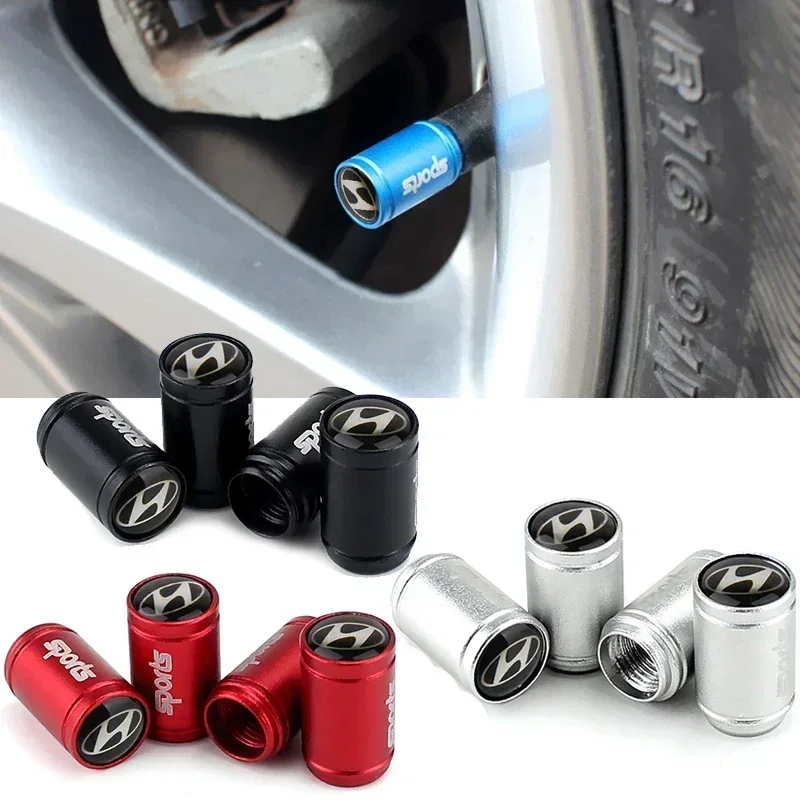 4 Peças de Tampas de Válvula de Pneus para Carro, Acessórios para Hyundai Genesis, Sonata, IX35, I20, I30, Azera, Elantra, Tiburon, Verna, Aslan, IX25