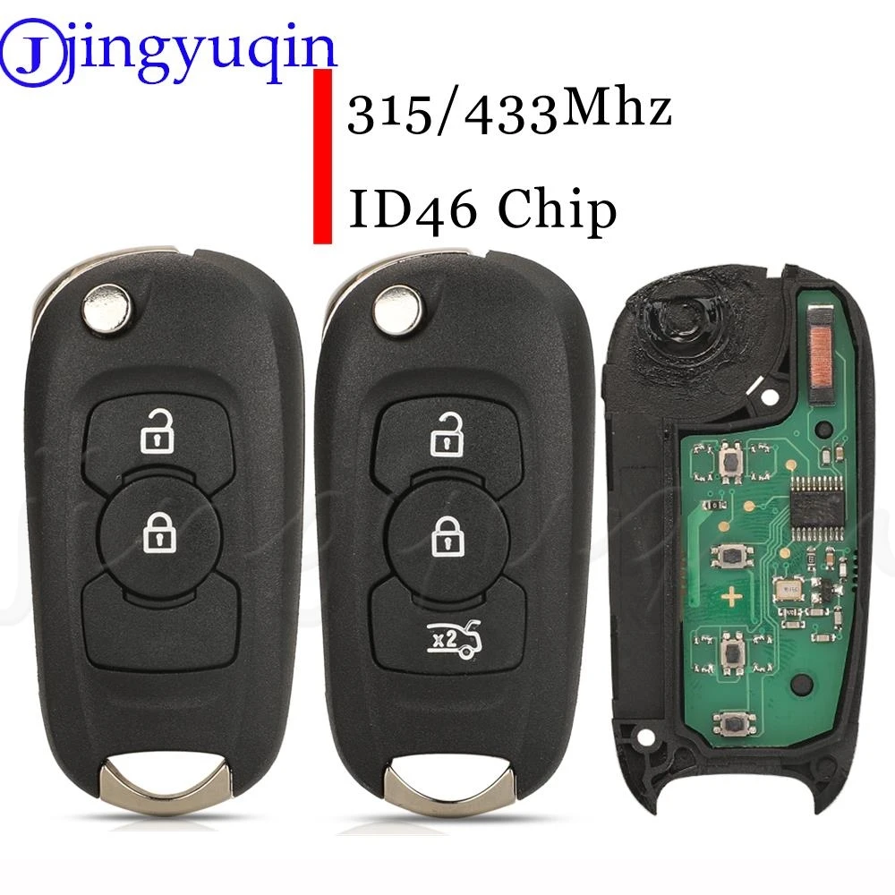 

jingyuqin Remote Car Key Fob 315/433Mhz ID46 Chip For Opel Vauxhall Astra K Buick Excelle Gt Verano Excellegt Auto Accessories