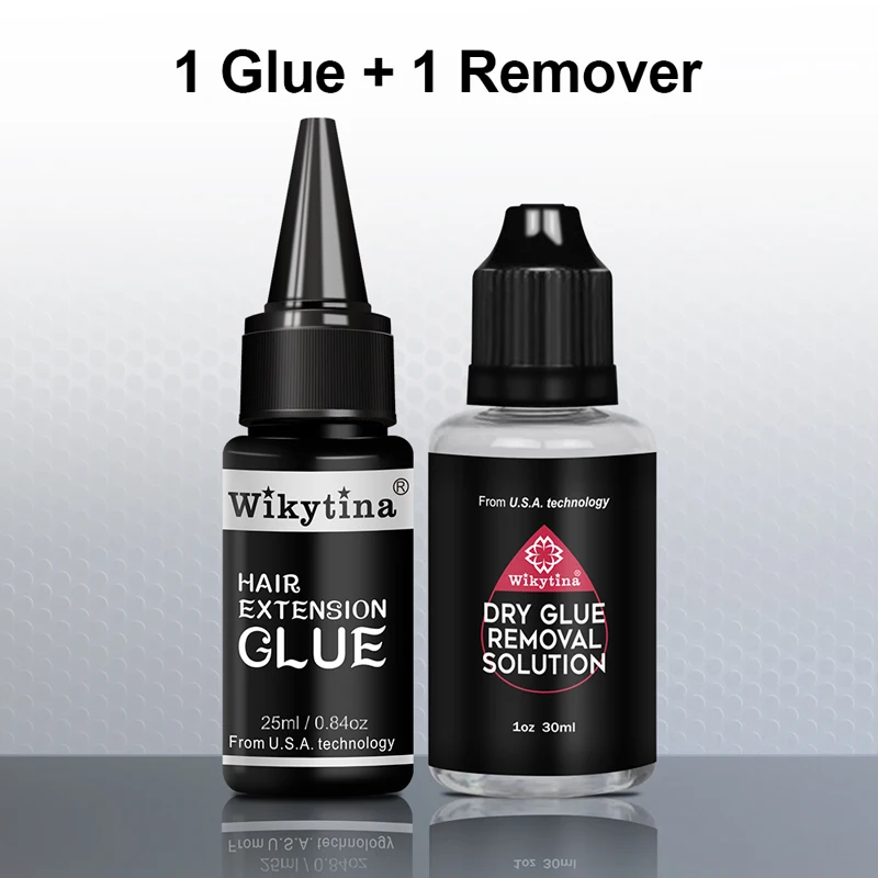 UV Hair Extension Glue Kit with V Light Glue and Dry Glue Removal Solution Styling Tools Clear Invisible Hair Bonding Glue image 3