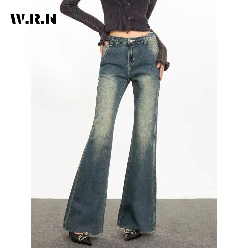 

Vintage Casual High Waist High Street Blue Straight Jeans Korean Fashion Flared Pants Women's Wide Leg Baggy Y2K Denim Trouser