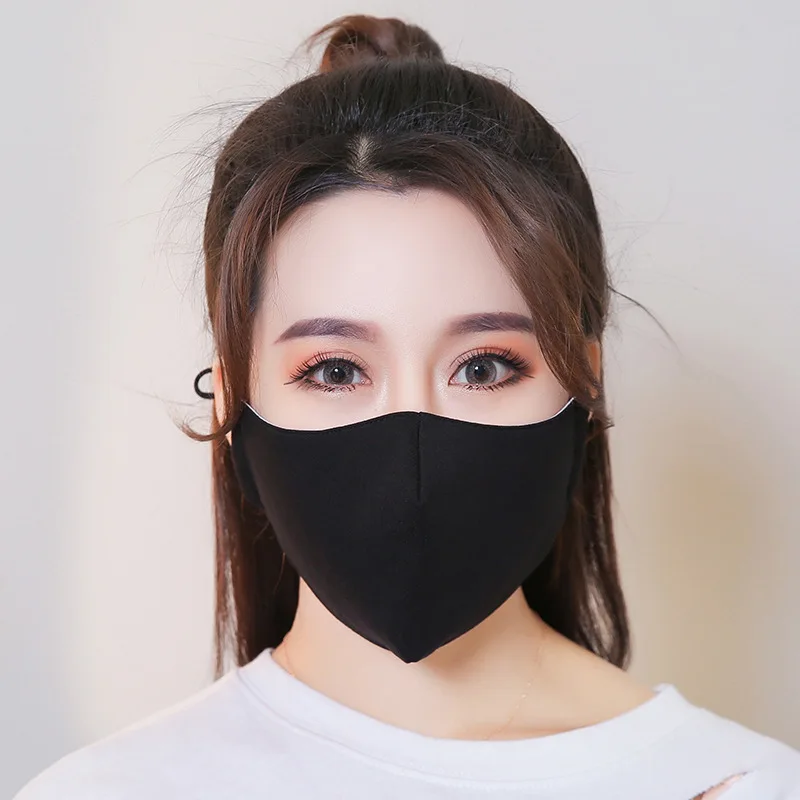 Volwassenen Unisex Masker Mannen En Vrouwen Koppels Persoonlijkheid Wasbaar Katoen Maskers Zwart Grote Zonnebrandcrème Stofmaskers Drop Shipping