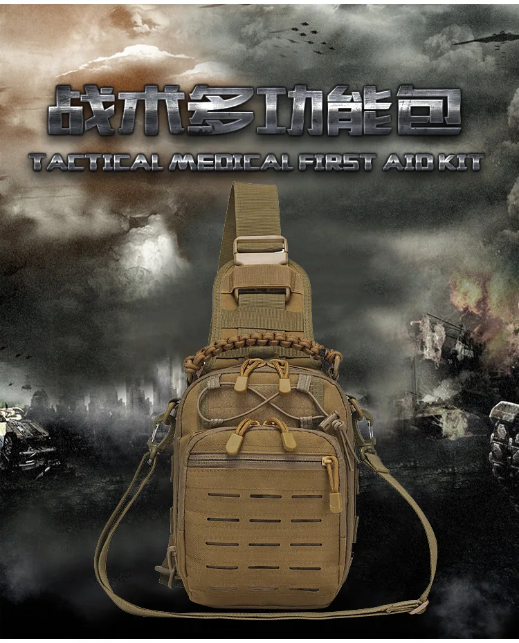 

Outdoor mountain climbing has always been a men's camouflage tear-resistant Oxford fabric cycling crossbody tactical backpack