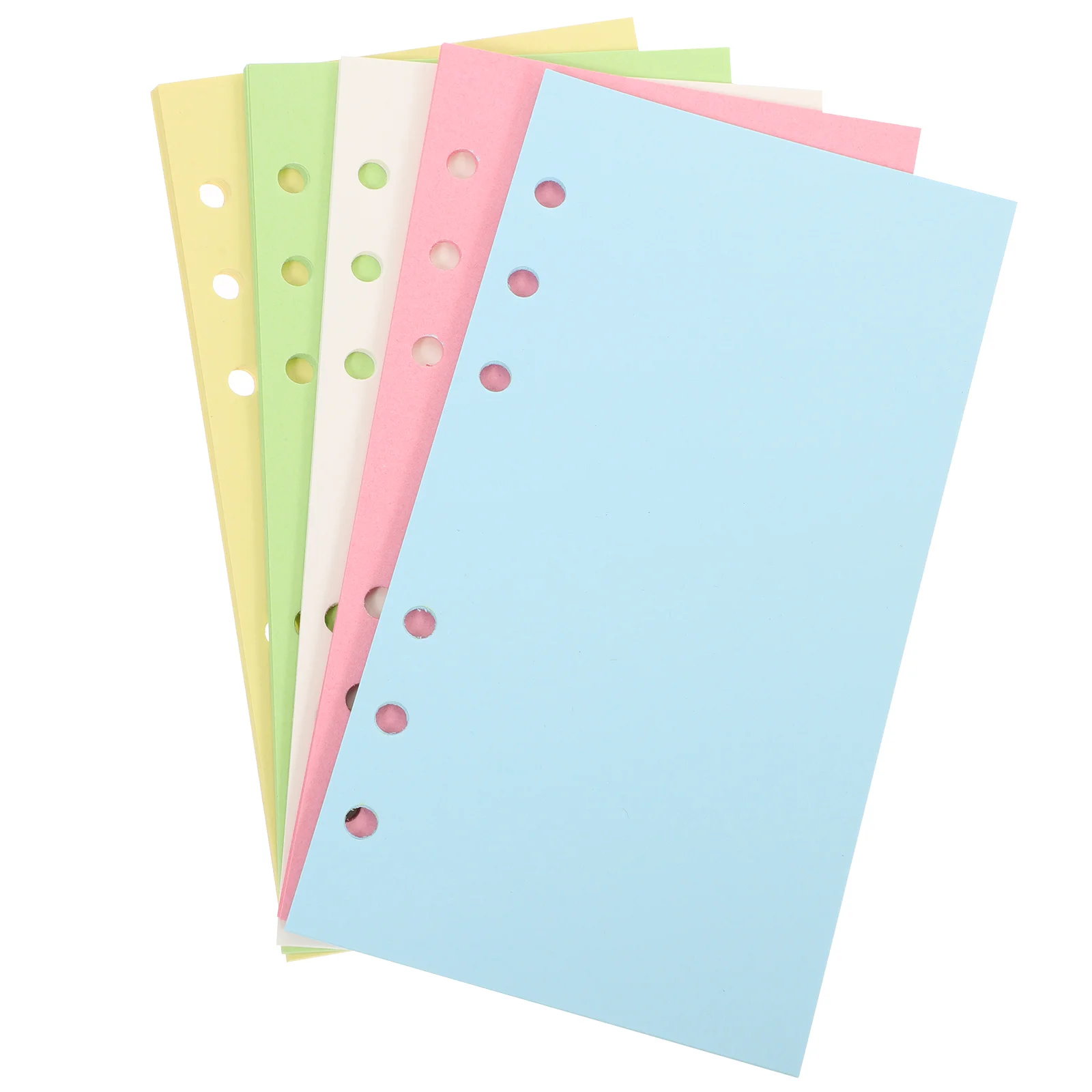 

100 Sheets 6-Hole Loose-Leaf Paper Blank Refill Notepad for Pads Rings Binder Journal Pocket Book Colored