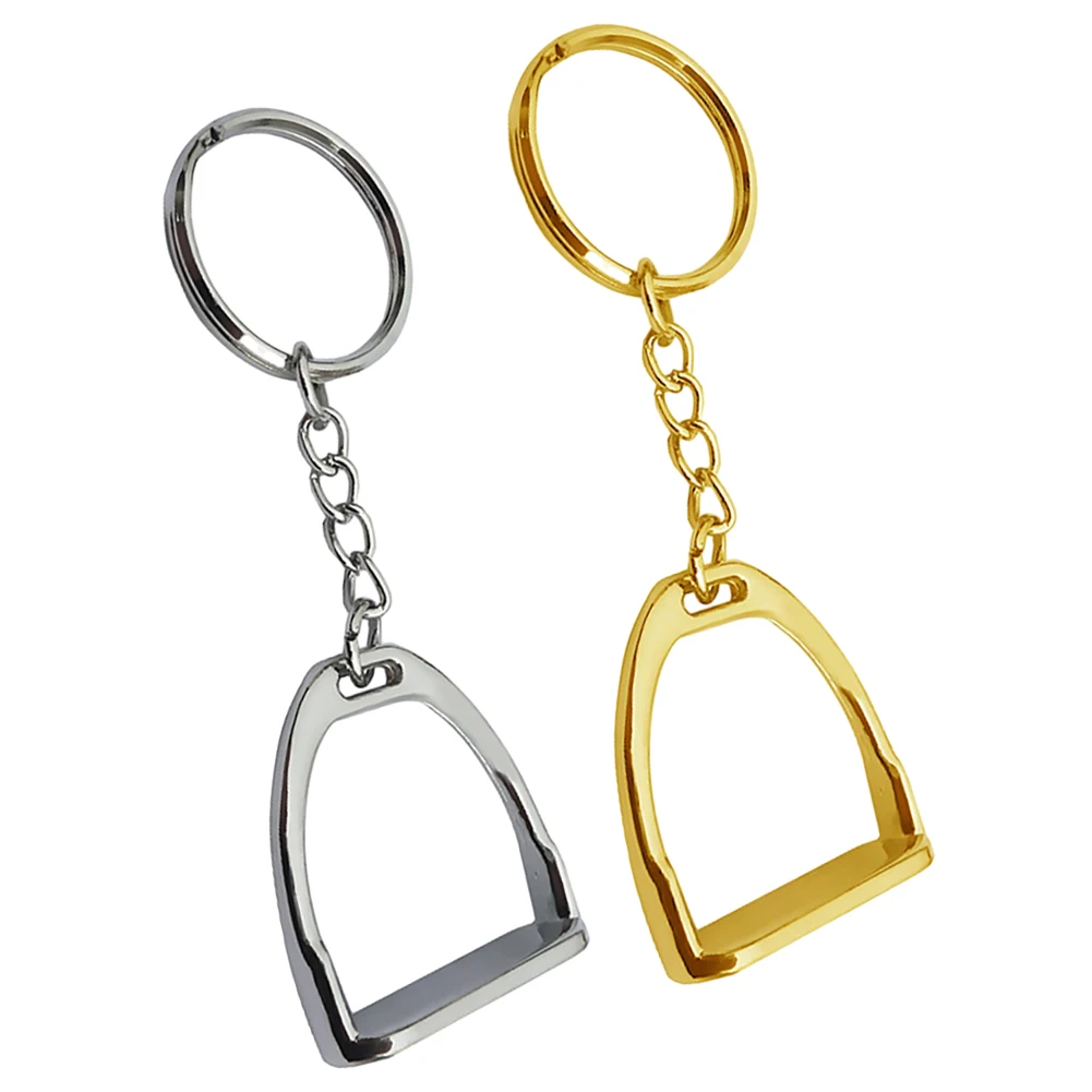 Lightweight Horse Stirrup Key Ring Gold Zinc Alloy Crankcase Western Keychain Key Equestrian Ring Decoration Equipment For Horse