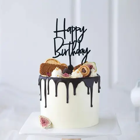 10 st akryl födelsedagstårtdekorationer rosa guld silver för barn män kvinnor babyshowerfestdekorationer presenttillbehör 10 best sales tårtdekoration för babyn - №7