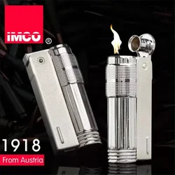 Original Stainless Steel IMCO Kerosene Lighter Windproof Gasoline Flint Cigarette Lighter Petrol Oil Lighter Inflated Men Gadget