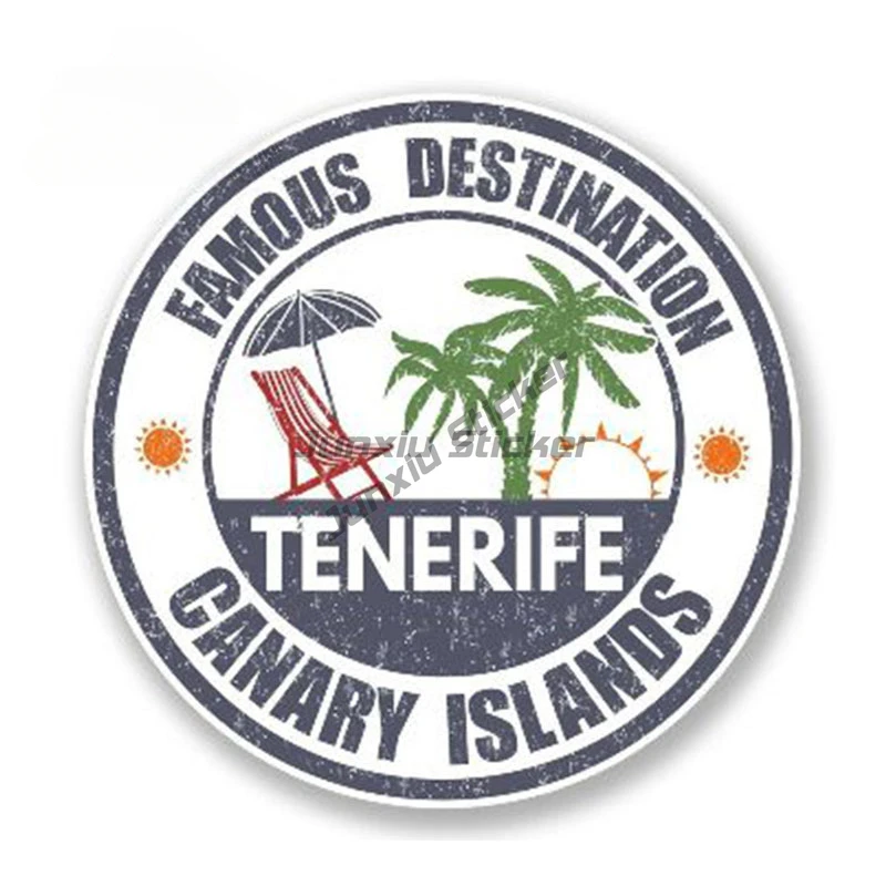 FAMOUS DESTINATION CANARY ISLANDS Tenerife Decal Sticker Reflective Car Stickers Motorcycle Accessories