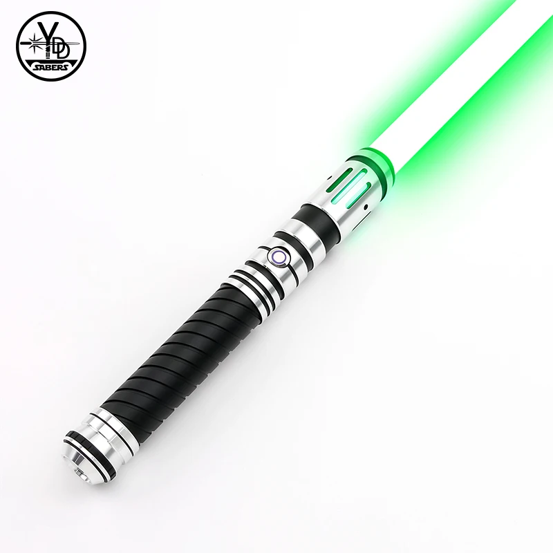Spada laser 12 colori RGB 16 caratteri sonori FX Controllo del movimento con impugnatura in metallo e lama ripalabile Puntelli cosplay di Halloween