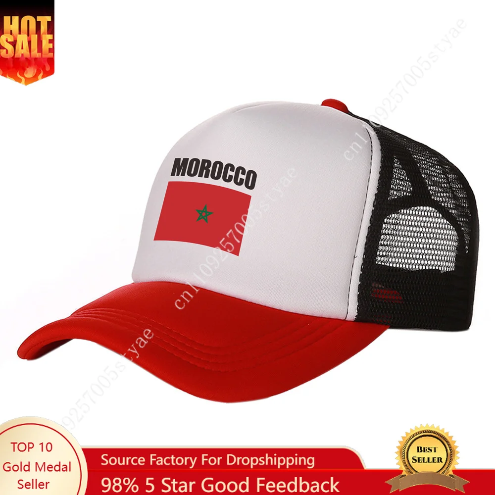 

Morocco Flag Trucker Caps Man Woman Baseball Cap Fashion Sunhat Adjustable Snapback Hat Outdoor Breathable Dad Hats