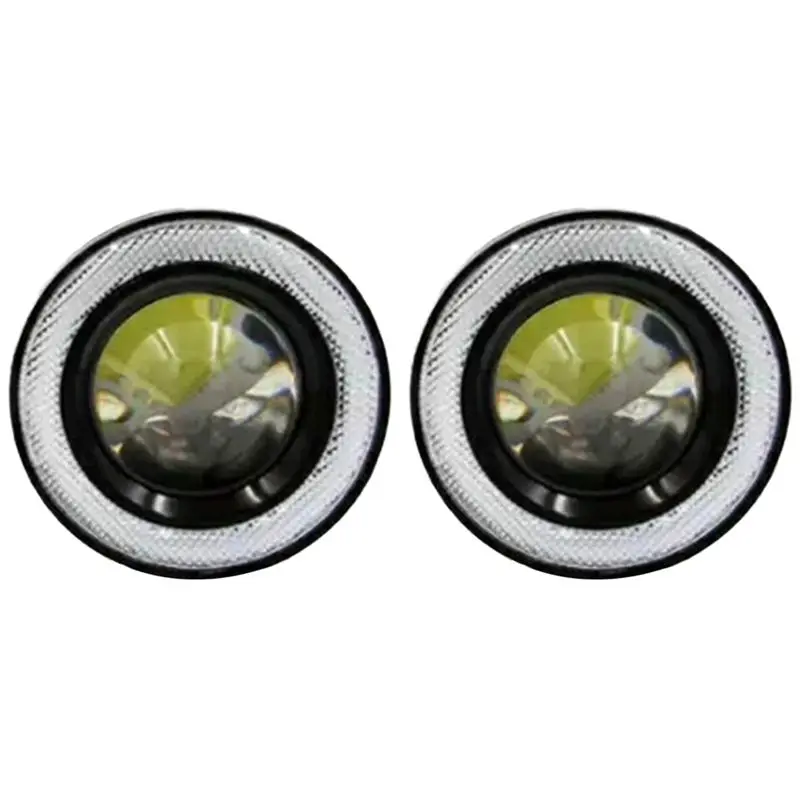 

M93K-COB Chip Light 3.5 Inch Car LED Fog Light 12V 1 Pair 30W With COB Angel Eyes Ring Lens High Brightness Blue Light