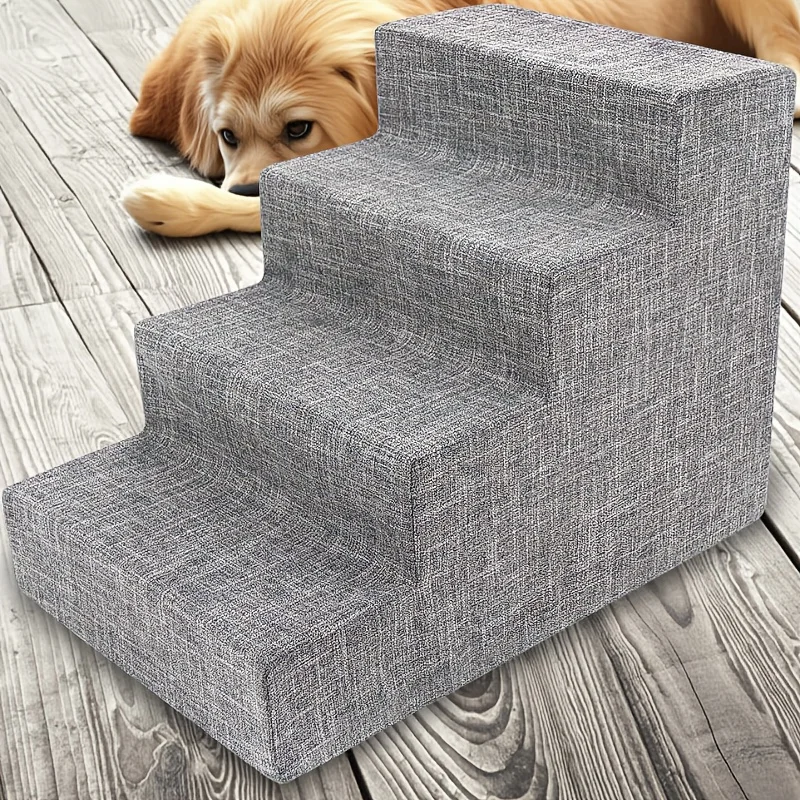 Scale per cani e gatti: gradini ortopedici a 4 gradini con schiuma di supporto articolare - Altezza 18", senza montaggio, design antiscivolo strutturato