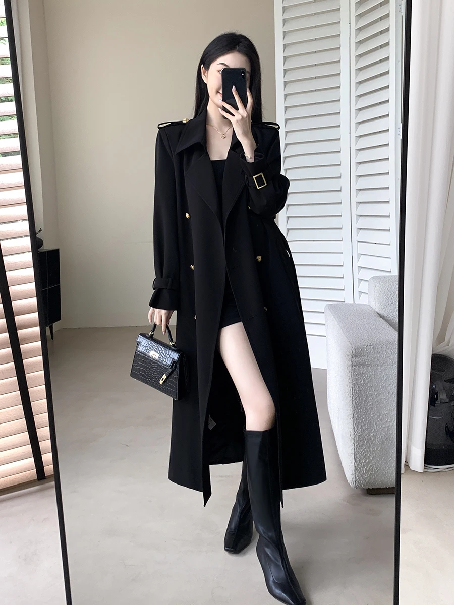 

Bla Ele двухрядное женское пальто средней длины на пуговицах FT GUOGE Commute Sle из полиэфирного волокна 00% чистый цвет, новинка весны