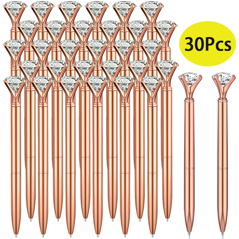 

30Pcs Diamond Pens Crystal Diamond Ballpoint Pen Fancy Cute Pens for Women Bling Metal Ballpoint Pen with Black Ink