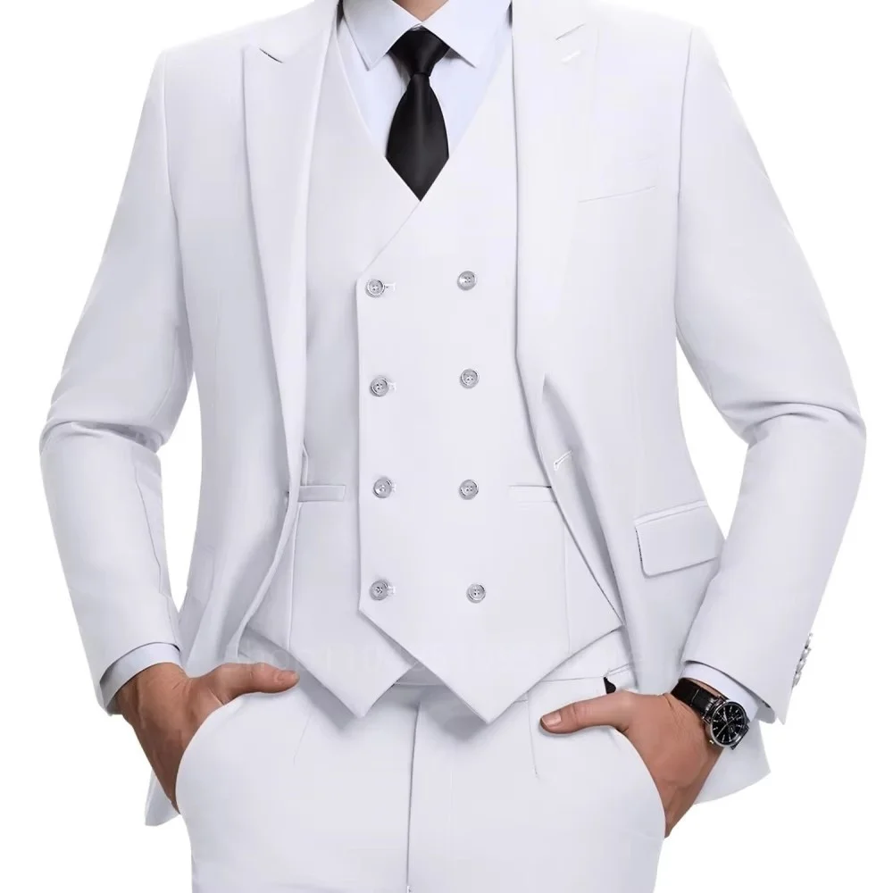 

Best man, groom, wedding formal wear, tailored cut, lapel, double-breasted suit, trousers, business formal wear.