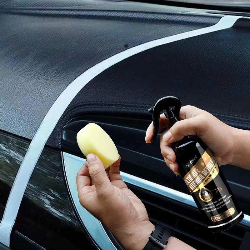 Car Plastic Restorer AIVC Leather Polish Coating Plastic Parts Refurish Back To Black New Gloss Spray Interior Cleaning Detailer