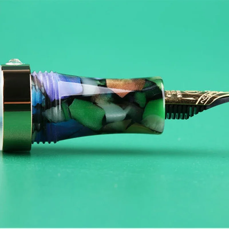 MAJOHN Finishing Craftsman S5 Yusheng Transparent Resin Gift Box Pen Adult Students Writing Practice Ink Pen Two Nibs for Free