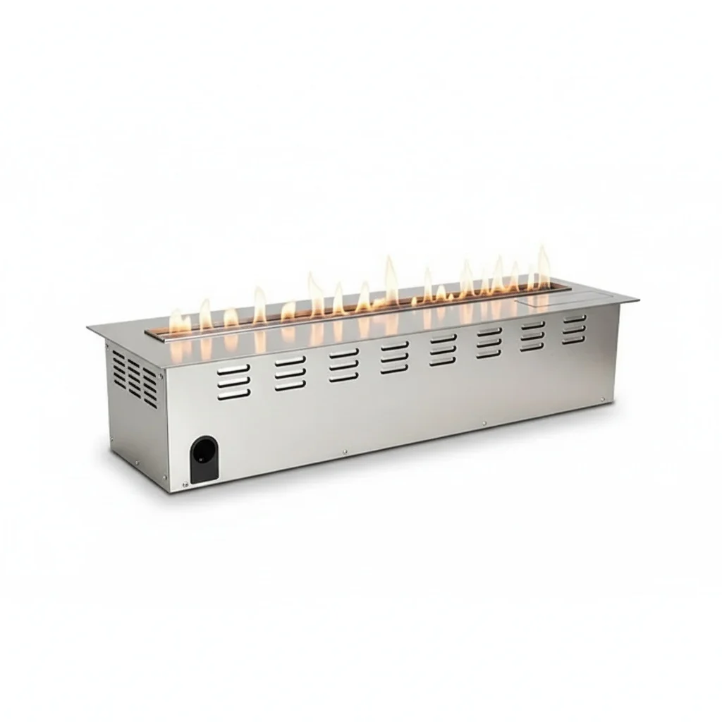 Automatic Ethanol Fireplace, 70cm Stainless Steel Indoor Fireplace Insert, Smart Remote Control, Tuya App, Modern Villa Heater