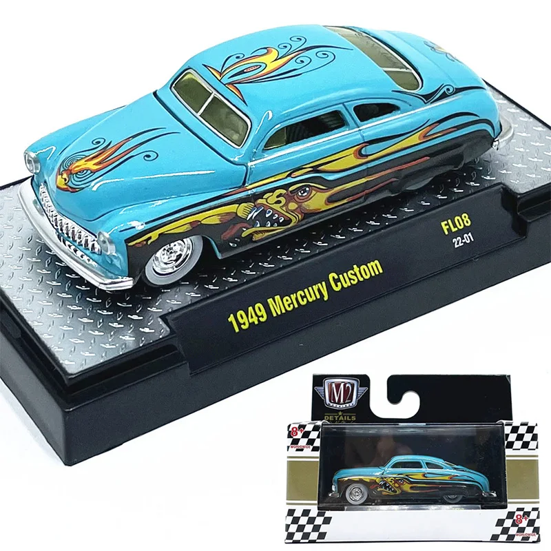 

1:64M2 Модель автомобиля 1949 Mercury Изготовленная на заказ имитация модели автомобиля из сплава Коллекция украшений с новой упаковкой