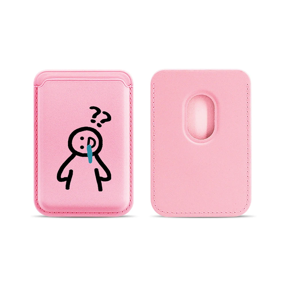 Lustige Line-Art-Lederkartenhalterung, lustige Brieftasche, Telefonkartenhalter für magnetische Hüllen, geeignet für alle iPhone Magsafe-Karten-Handytaschen. – Detail 14