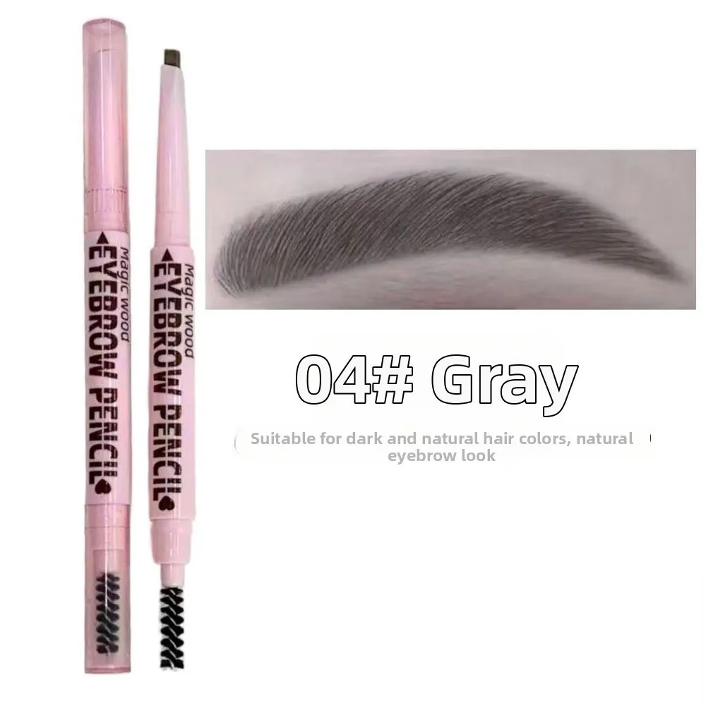 Natural Shade Dual-Ended Eyebrow Pencil Long-Lasting Retractable Eyebrow Makeup Pencil 6 Colors Available with Brush