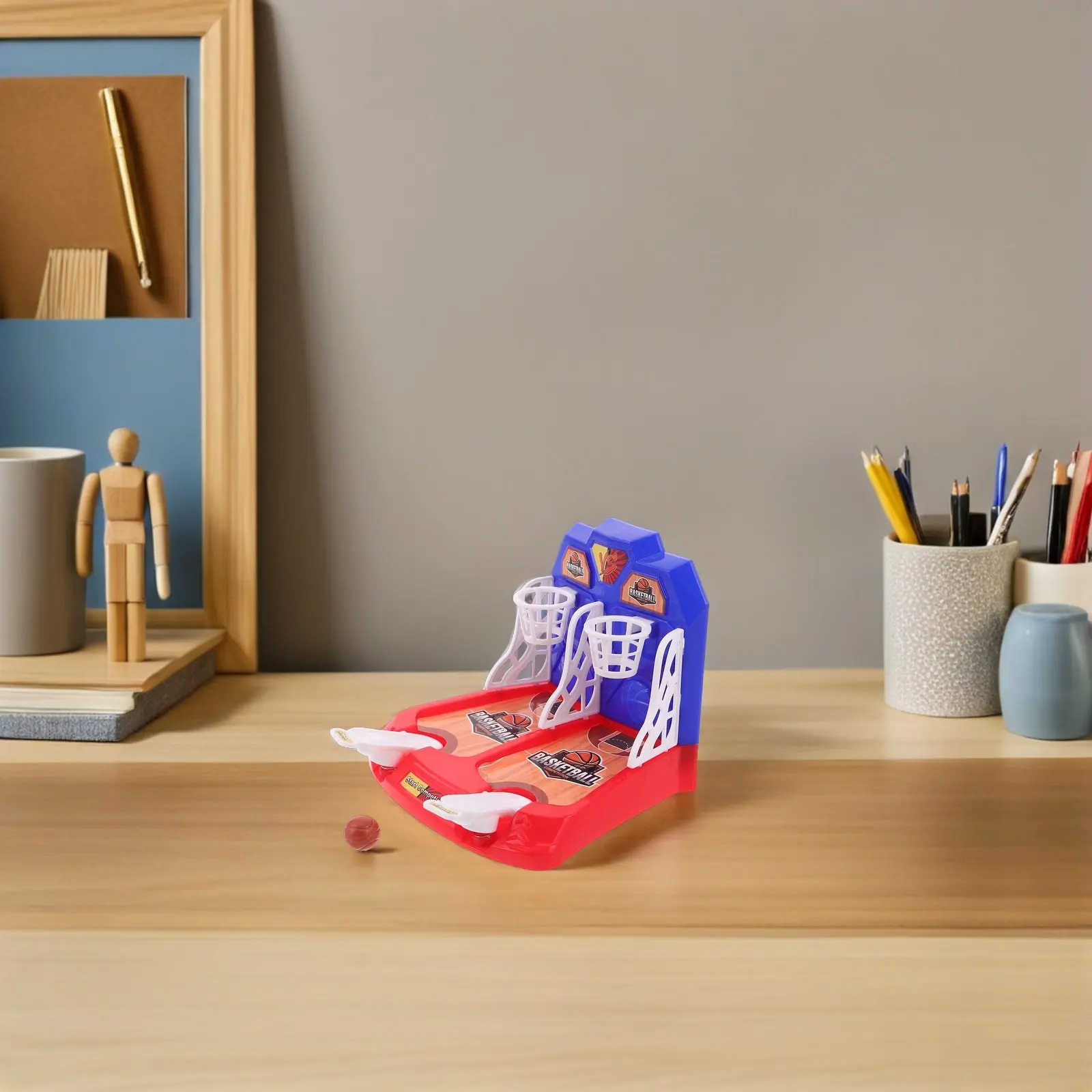 

1Set Mini Basketball Hoop Finger Game: Desktop Basketball Machine for Office Tabletop Sport Entertainment Blue