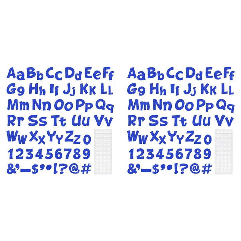 VELIF-432 Pcs Glitter Bulletin Board Letters For Classroom Numbers Alphabet Poster Board Letters