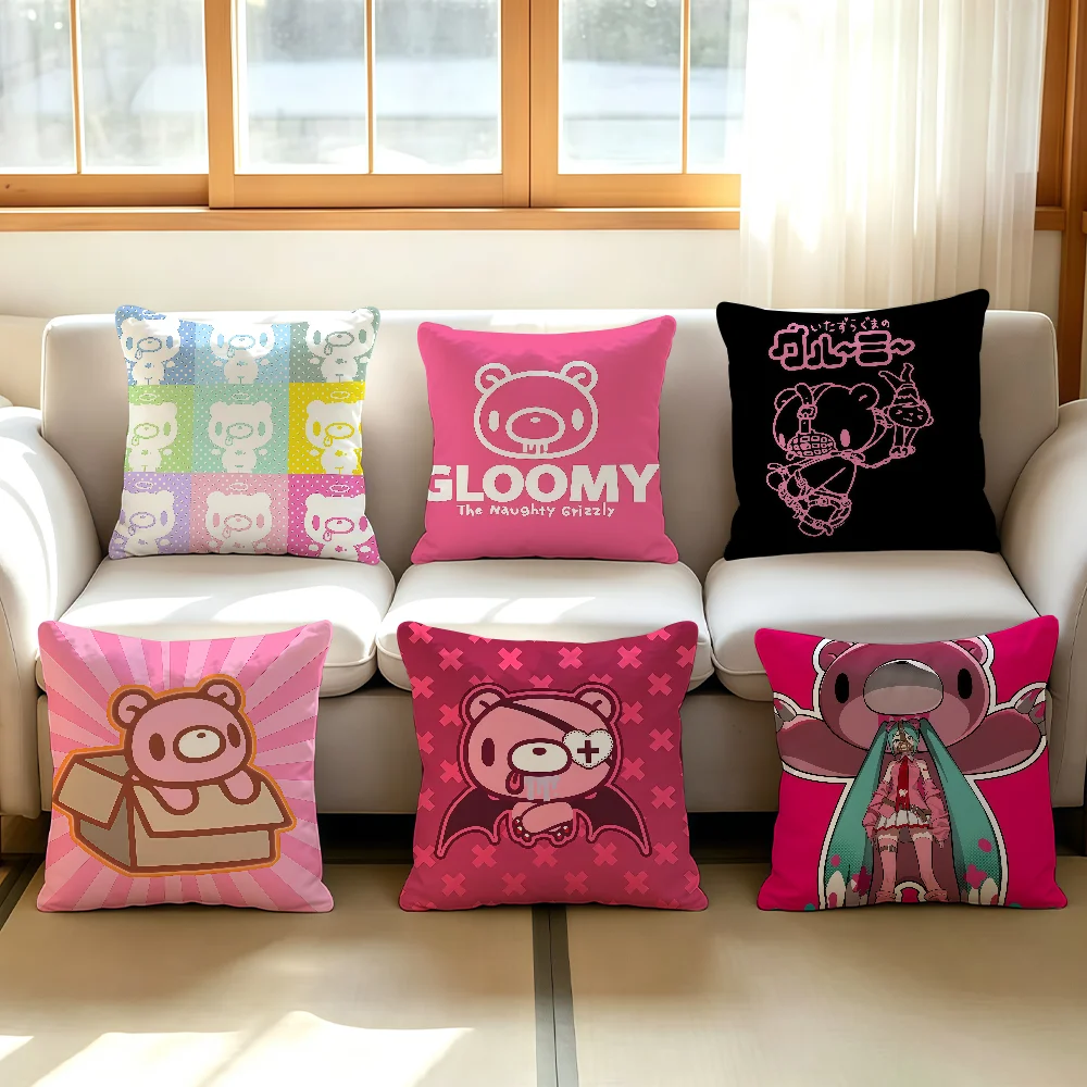 Cartoon cute G-Gloomy B-Bear cushion cover Comfortable Decorative For Bedroom Living room Dormitory Picnic and Holiday