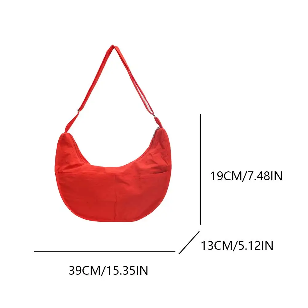 Bolsa tiracolo com alça ajustável para mulheres, bolsa crescente, bolsa de ombro com fecho de nylon, bolsa hobo para trabalho e viagens