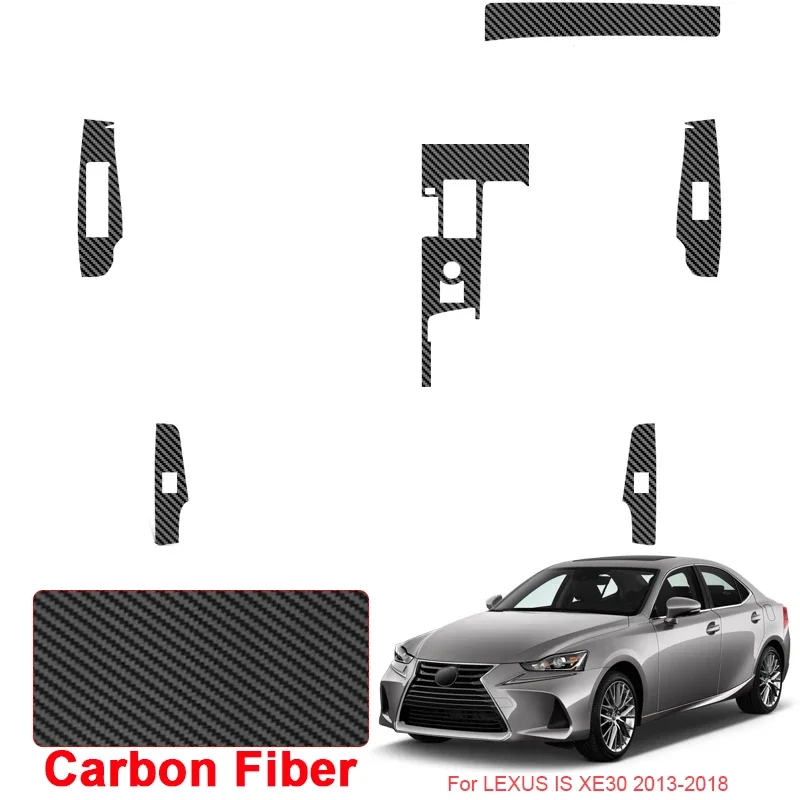 

Car Carbon Black Interior Sticker For LEXUS IS XE30 2013-2018 LHD Lifting Window Panel Decal Gear Inner Door Protective Film