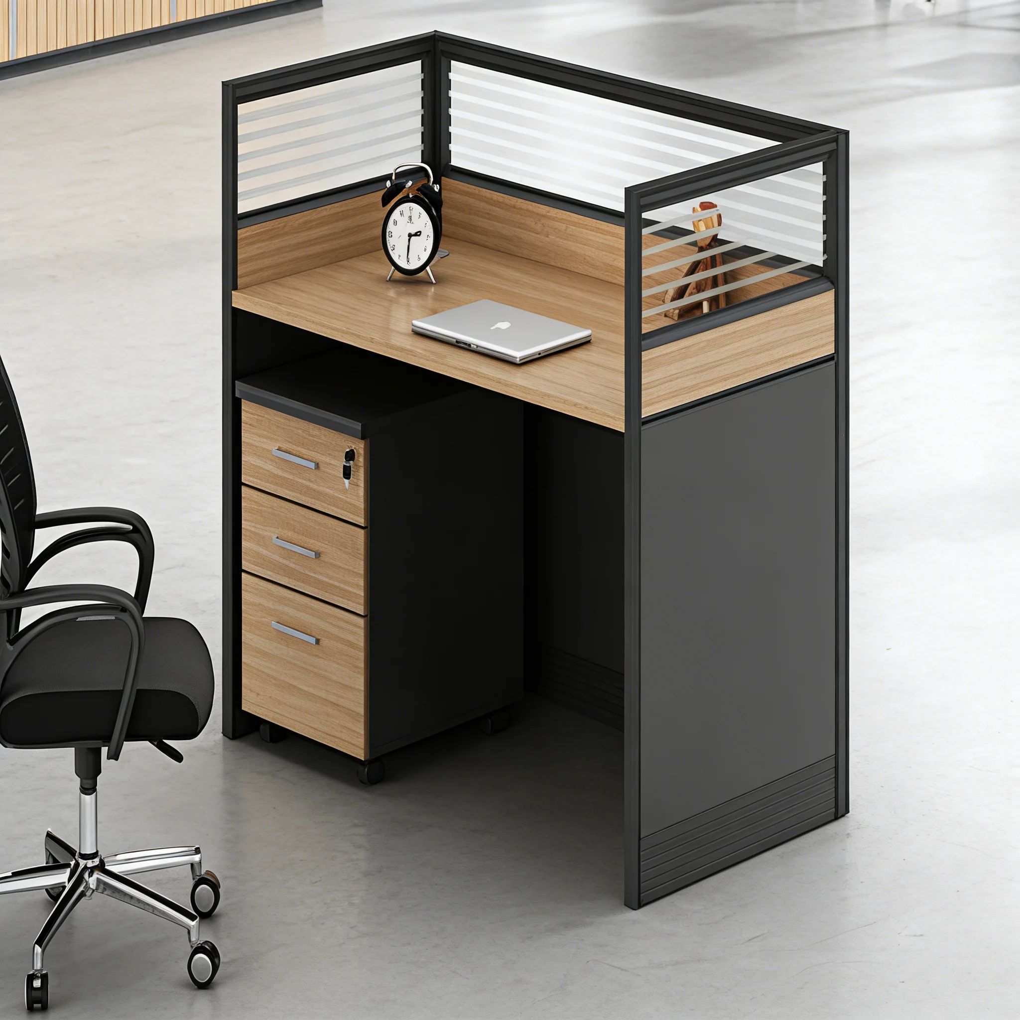 Wholesale Modern Wooden Office Workstation Desk 3-Person Cubicle Team Working Table For Open Office Staff