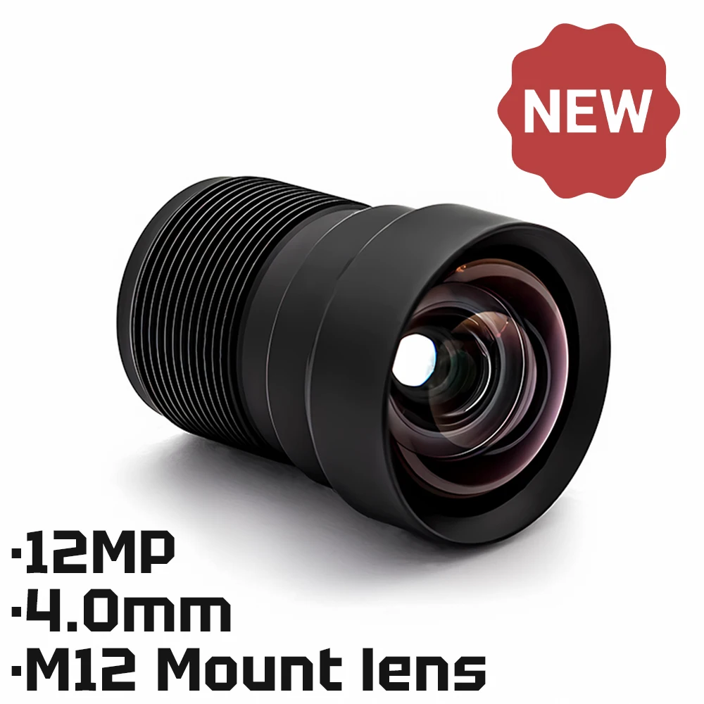 

WGWK CCTV Camera Lens HD 12MP 4.0mm M12 Mount Low Distortion 1/2" Format 80 Degree F2.2 650nm Filter For Surveillance IP Cameras