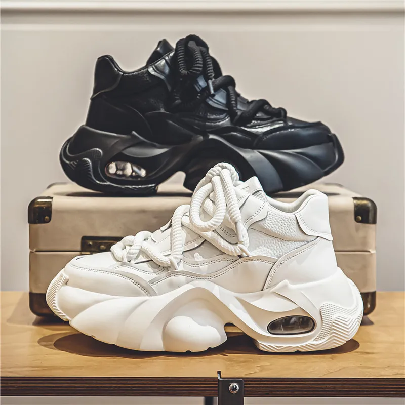 

2026 New Men's Platform Height-Increasing Dad Shoes Air Cushion Shock-Absorbing Trendy Versatile Fashion Casual Sneakers
