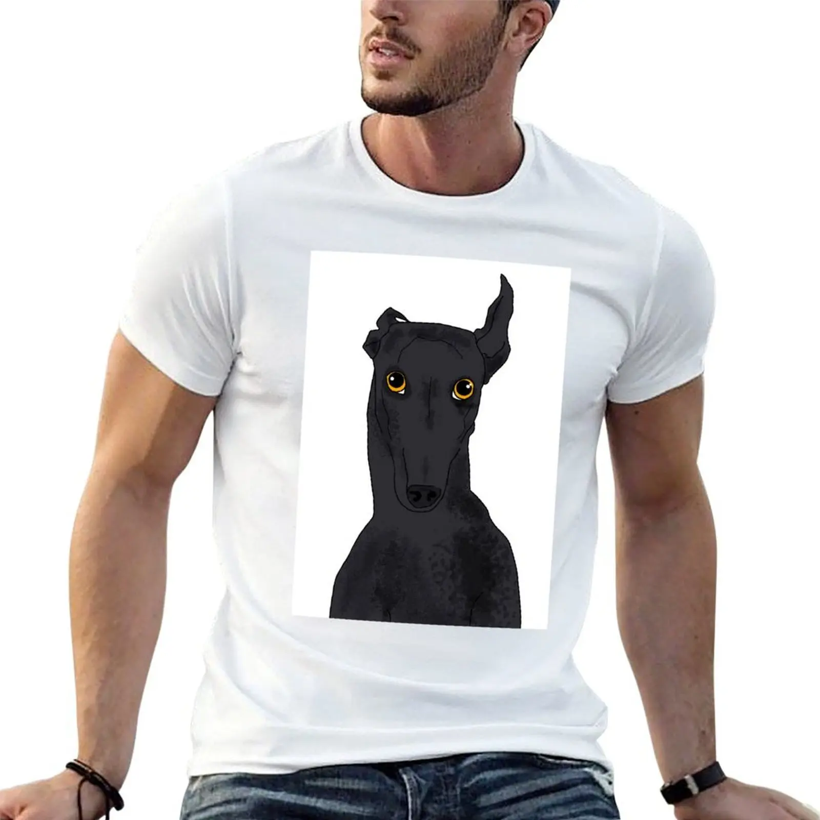 

The listening Greyhound T-Shirt cotton t shirts man 100% man t shirt graphic anime t shirts for man T-Shirt