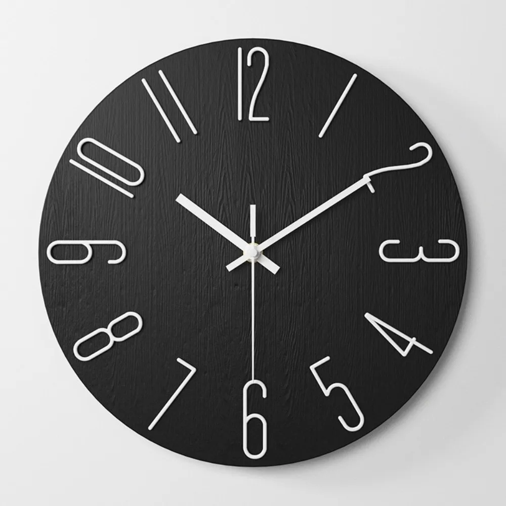 30cm 12inch Round Wall Clocks Easy-to-read Battery Operated Wall Mounted Clock Accurate Numerals Simple Hanging Clock Classroom