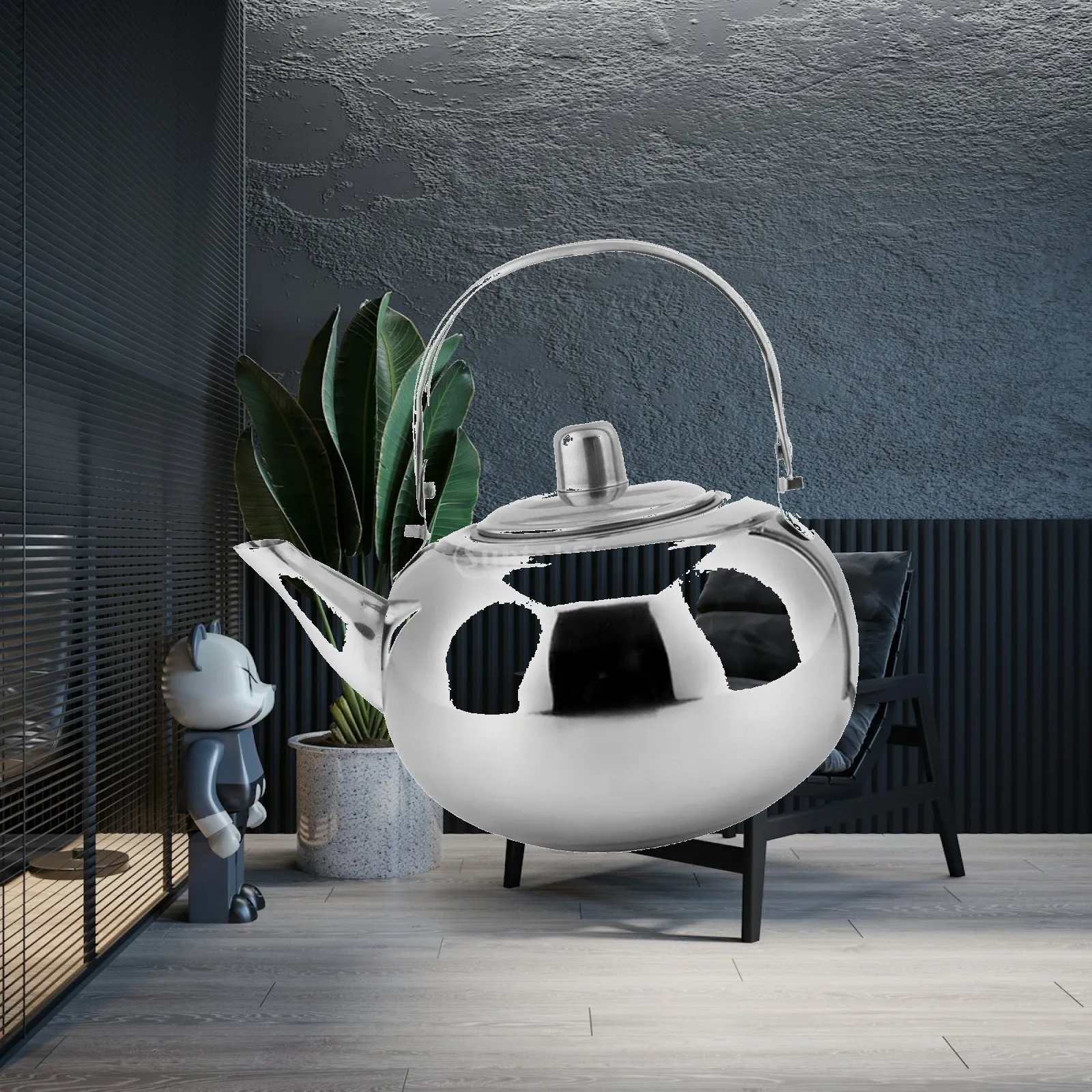 Portable Stainless Steel Kettle Quick Heating Camping Teapot Outdoor Hiking Water Pot for Kitchen and Picnic