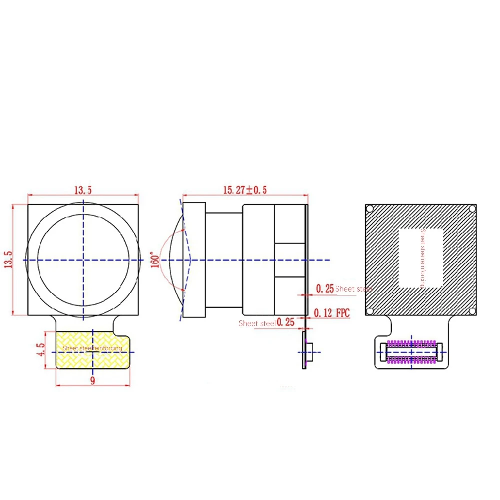 Waveshare for Raspberry Pi V2 Camera 3Rd Generation B+ IMX219 Module 8 Million Pixels 160° Field of View