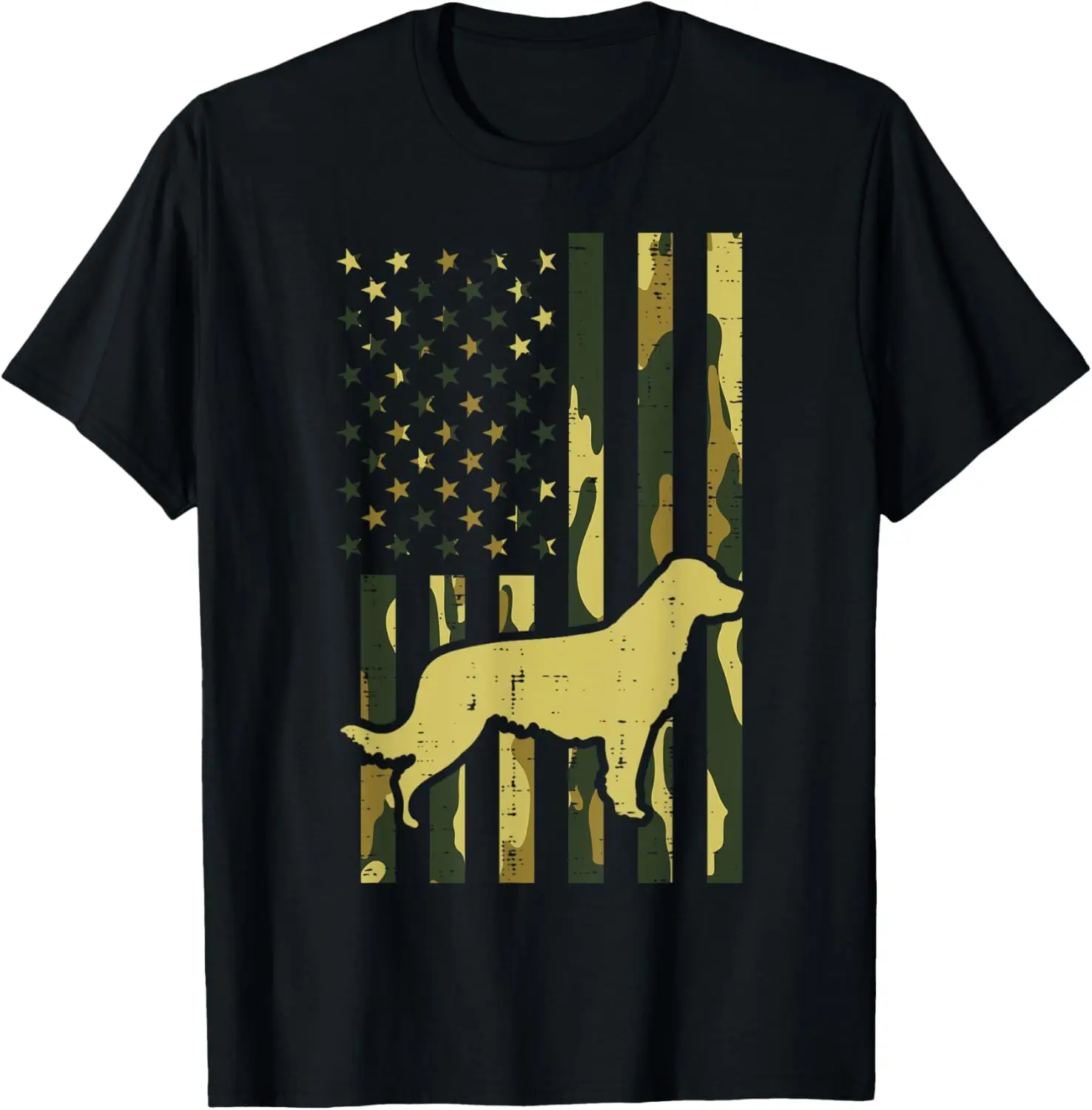 

Camo US Flag Golden Retriever Vintage Pet Dog Patriotic Gift T-Shirt