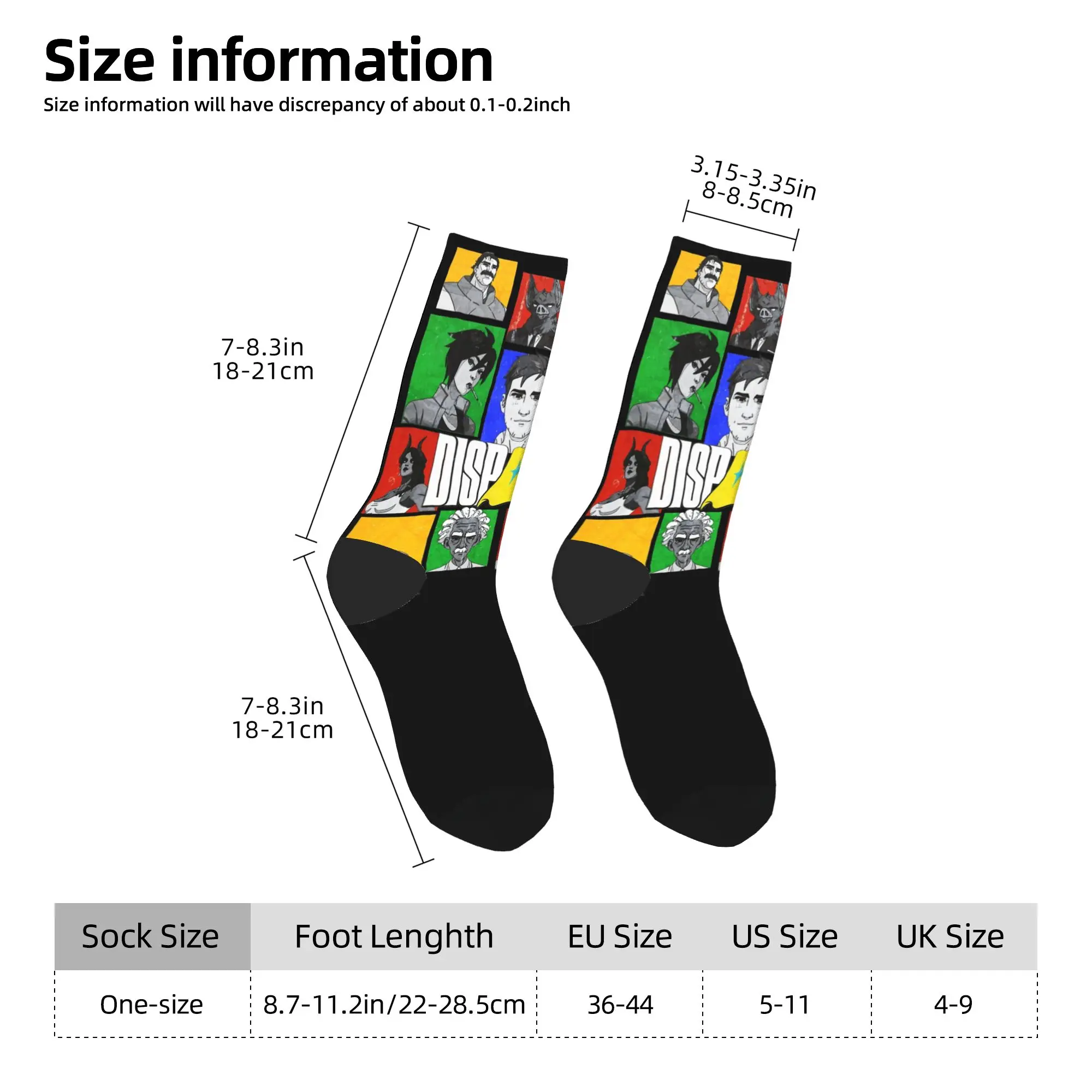 جوارب Harajuku Dispatch Game Collage الرياضية من البوليستر جوارب طويلة لامتصاص العرق للجنسين