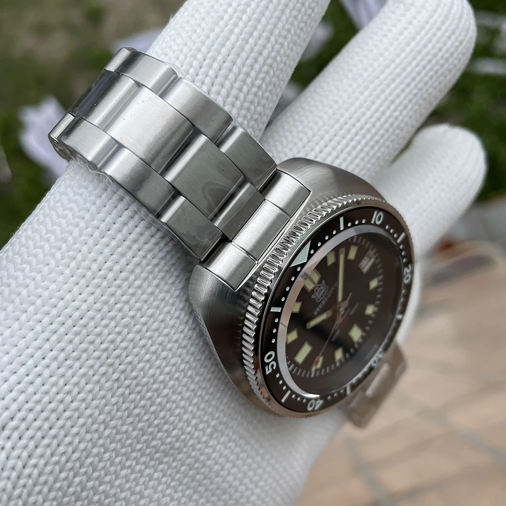 SD1970 Steeldive Marke 44MM AR-Beschichtung Saphirglas 200M wasserdichte Turtle Herren NH35 Automatik-Taucheruhr mit Keramiklünette