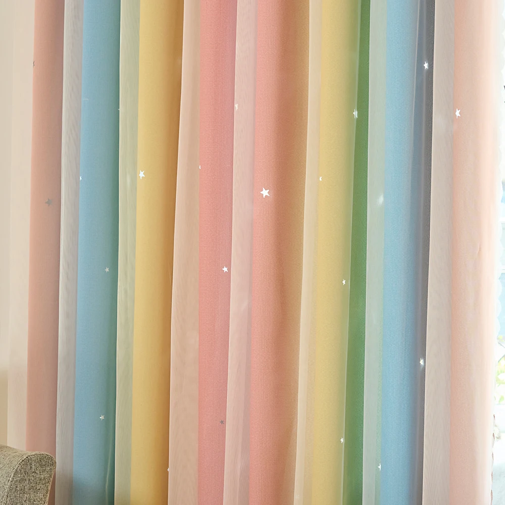 قطعة واحدة من ستائر شفافة ذات طبقة مزدوجة دافئة - ألوان متعددة، تخلق أجواءً مريحة لغرفة المعيشة وغرفة النوم