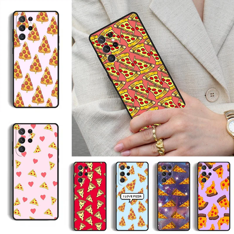 Funny Pizza Best Friends Soft Phone Case for Samsung Galaxy S26 S25 Ultra S24 S23 S22 S21 Plus Note 10 Bumper Cover