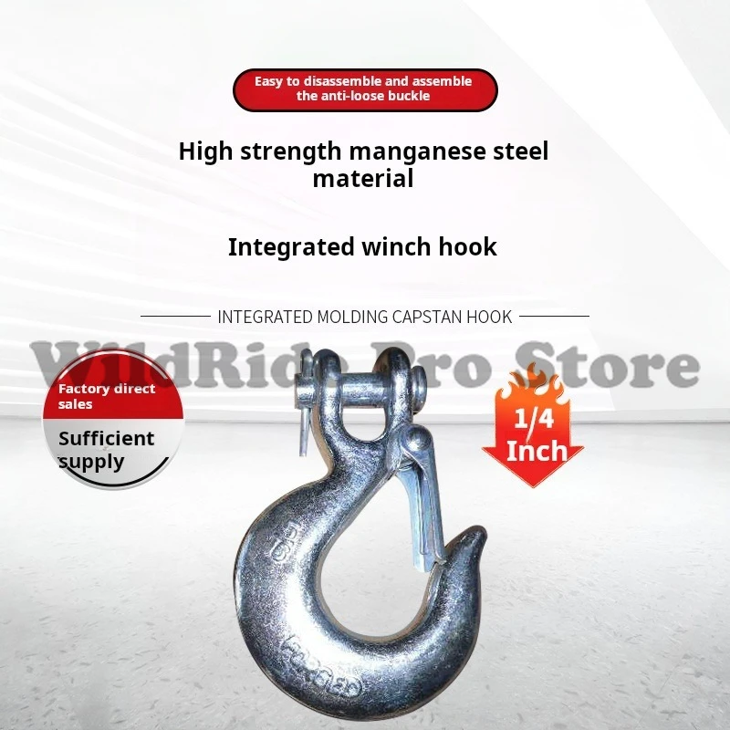 

1/4" Lightweight Winch Hook - Heavy Duty Wire Rope Clamp for Hand-Cranked Winches