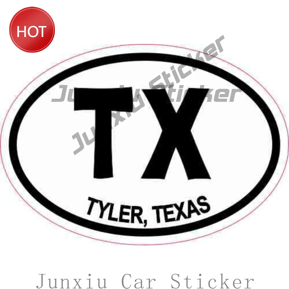 Oval TX Tyler Texas Vinyl Car Sticker Eye Catching Decal For Rear Window Travel Souvenir Decoration Automotive Accessories
