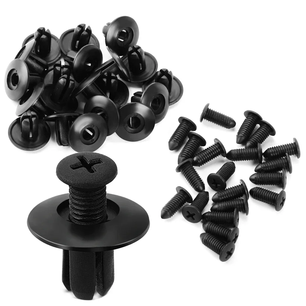 300/50 stücke 8mm Kunststoff Befestigungen Schrauben Universal Auto Stoßstange Kotflügel Schwarz Nieten Auto Fastener Push Pin Clips auto Zubehör