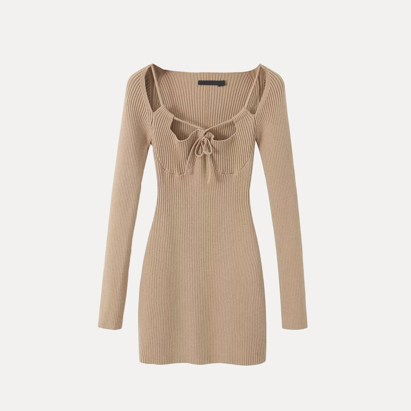 Ele Casual Knit Dr con cinturón Diseño calado para mujer Otoño 2025 Faion Trend Señoras Uso diario Slim Fit Largo...