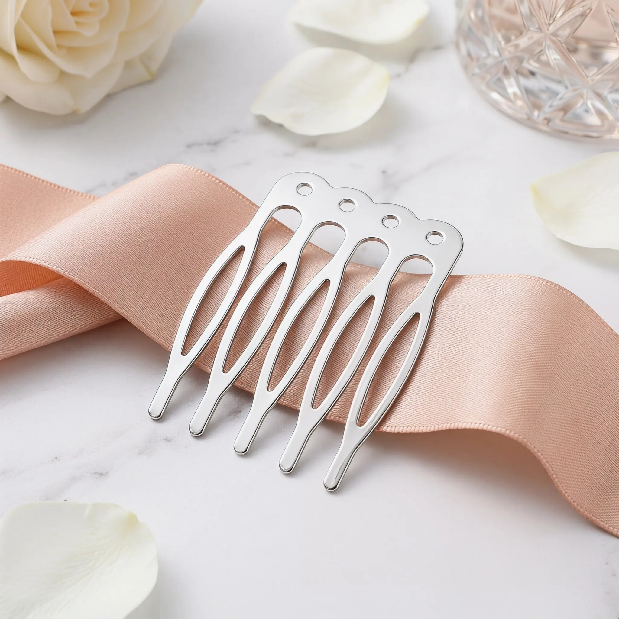 Metal Hair Combs 50Pcs for Women Updo Wedding Bridal Styling Strong Hold French Design Hair Accessories
