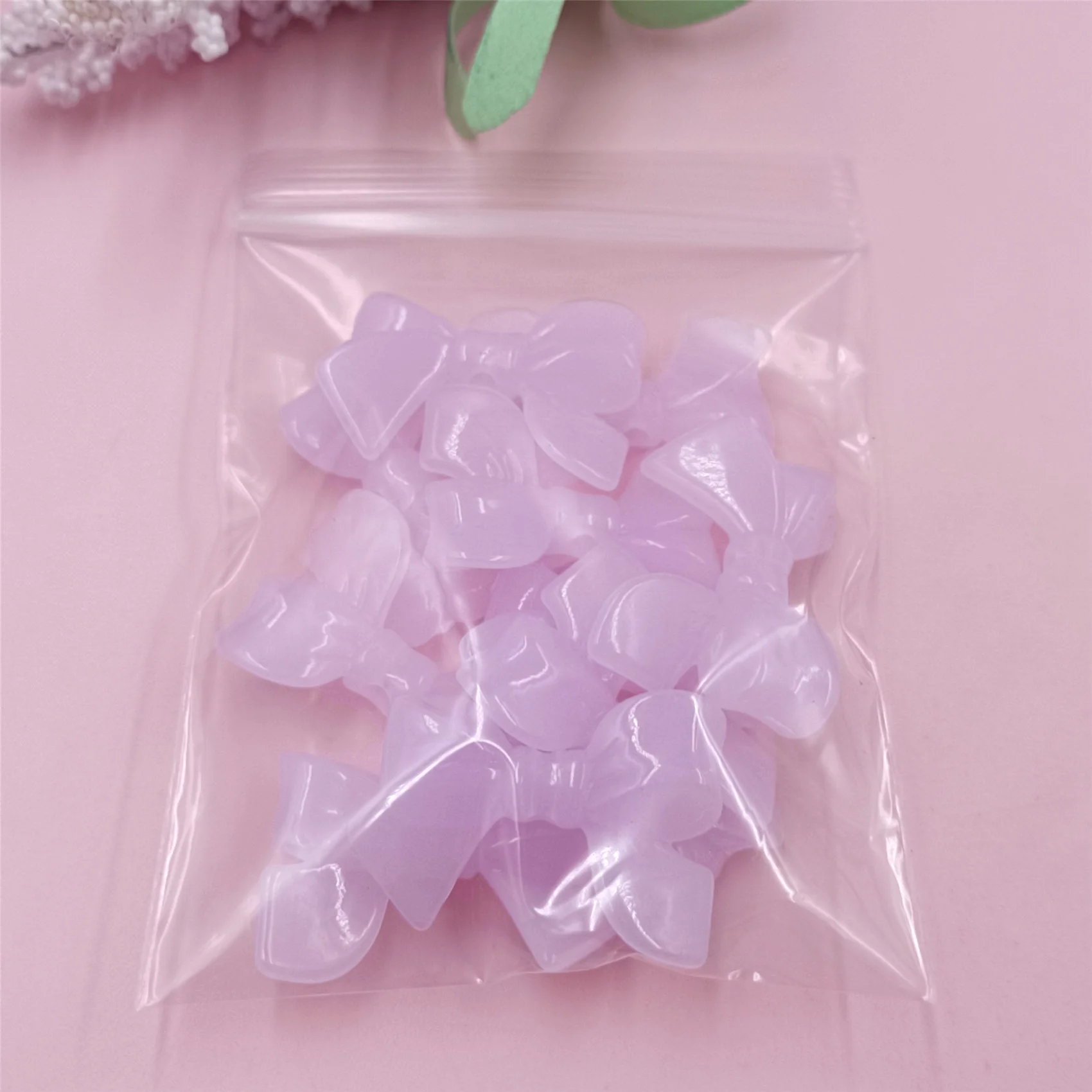 10pcs Macaron DIY Semi Transparent Jelly Color Acrylic Bowknots