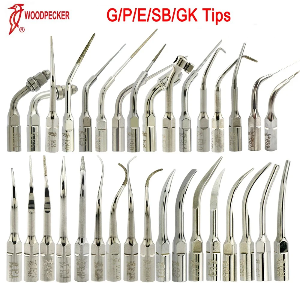 Pelatuk Tips Scaler ultrasonik gigi Tips Scaling KEDOKTERAN GIGI untuk pembersih gigi endodontik periodontik Fit EMS pegangan Scaler