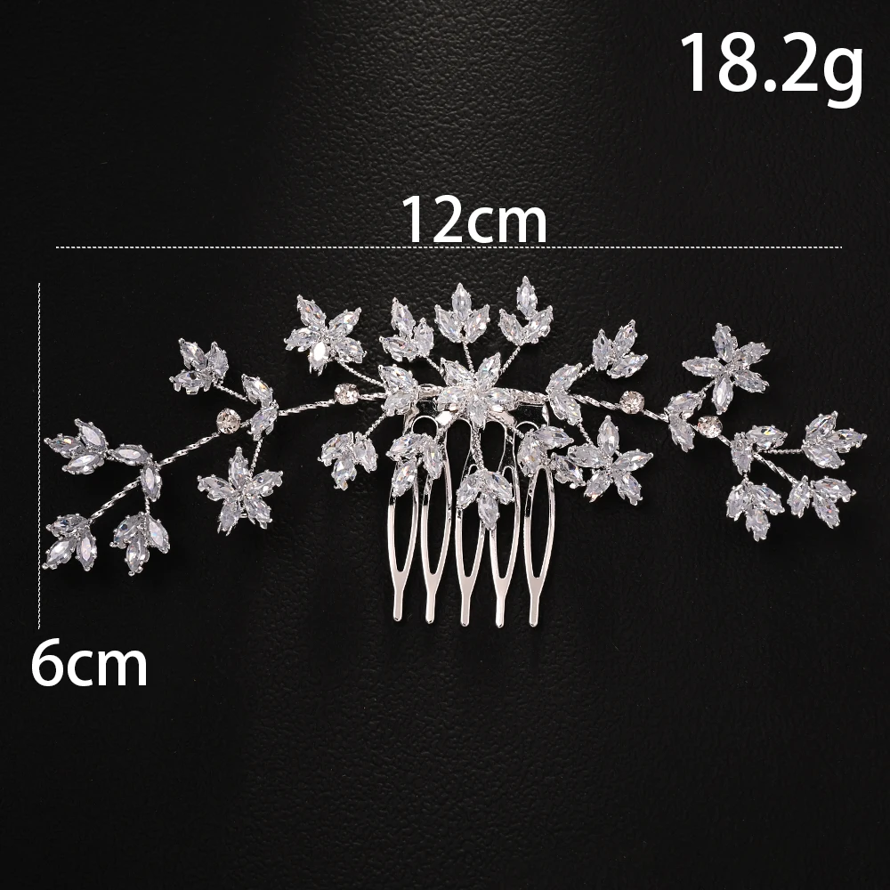 Charming Baroque Branches Hair Comb for Women Statement Accessories High-grade Design Zircon Bridal Headdress Headpiece Wedding